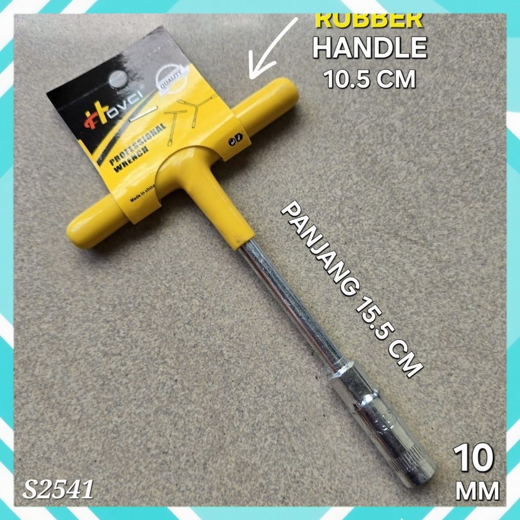KUNCI SOK T MINI GAGANG KARET KUNING 10 MM S2541