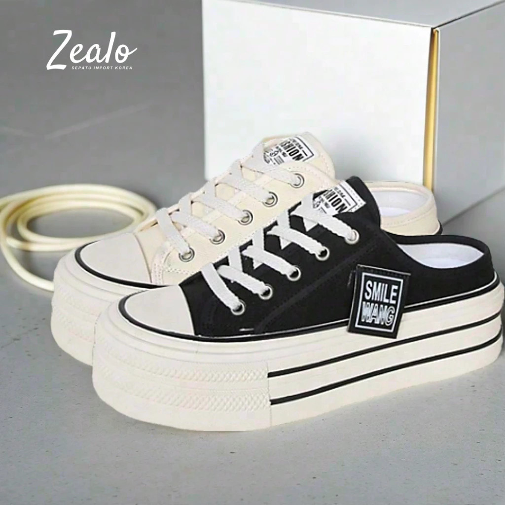 GOLIASPOTSHOP  Zealo.Shoes 322 Sepatu Wanita Sneakers Selop Premium Quality Casual Shoes