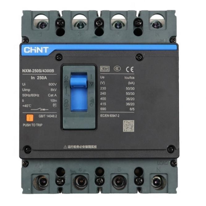 Chint MCCB 4Pole 500 - 630 Ampere NXM-630H / Breaker 50kA Fixed type