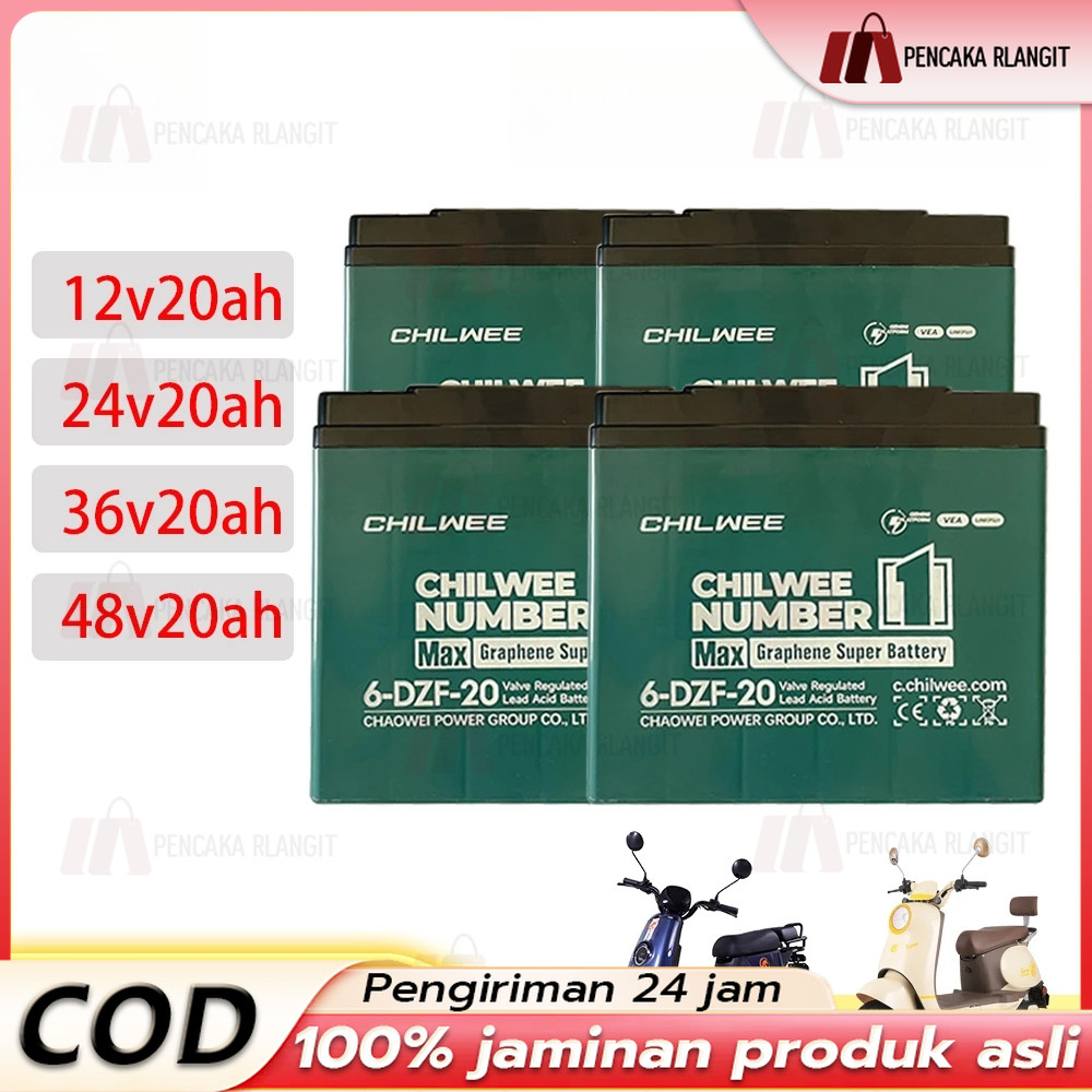 AKI SEPEDA LISTRIK/BATERAI SEPEDA LISTRIK CHILWEE 12V-20AH 6DZF20 - Baterai Sepeda Listrik 12V - 20A