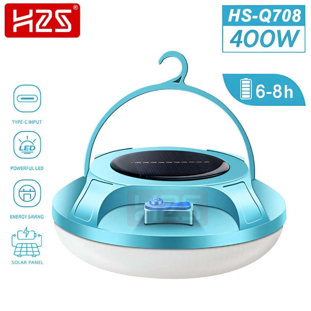 SIMZET_SHOP H2S Lampu Emergency UFO Gantung Solar Panel Camping Lamp