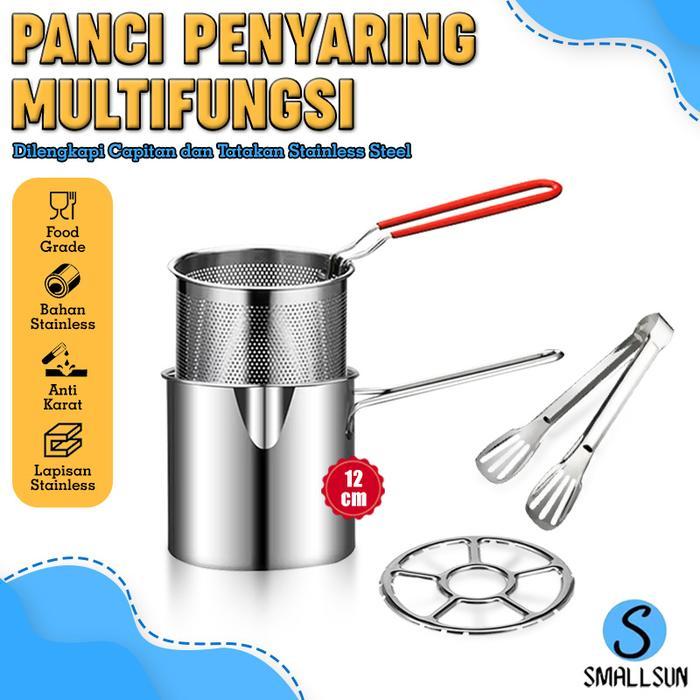 g1ca68bng7 [SS] Panci Multifungsi 4 in 1 Multi Deep Fryer Set Panci Penggorengan Rebus Stainless Ste