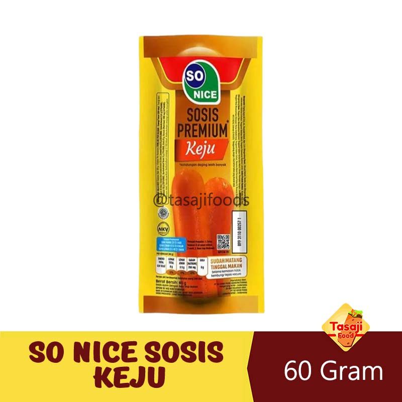 So Nice Sosis Keju 60 Gram Sosis Premium