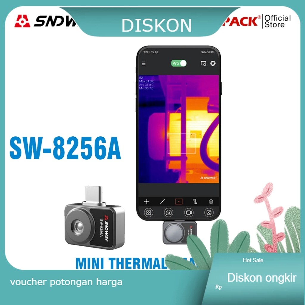 Temukan SNDWAY SW-8256A Infrared Camera Night Thermal Imager for Android Smartphone Resolution 256x1