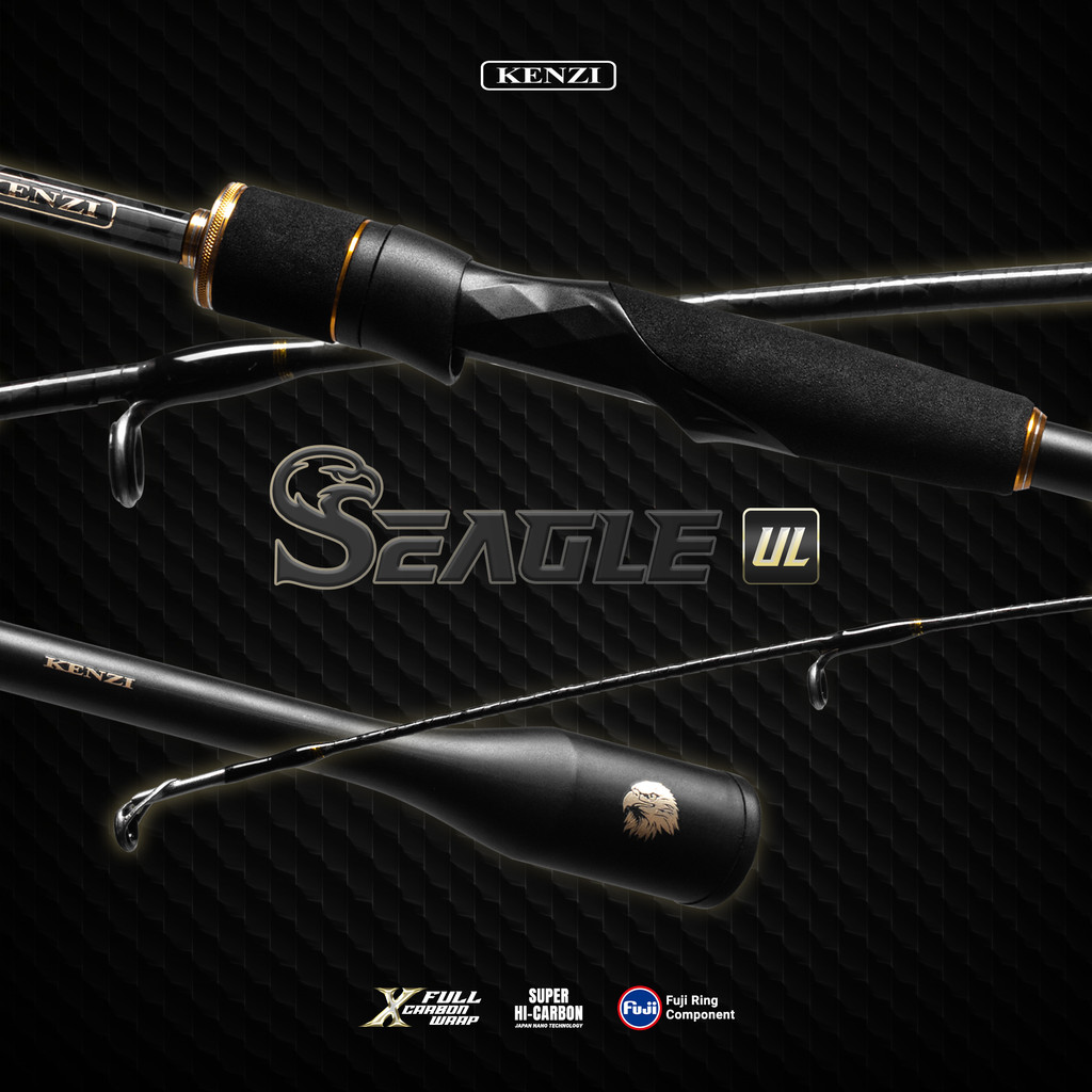 JORAN KENZI SEAGLE 702 Ultralight Baitcasting Spinning Solid Carbon Fuji Guides Full X-Wrap Casting 