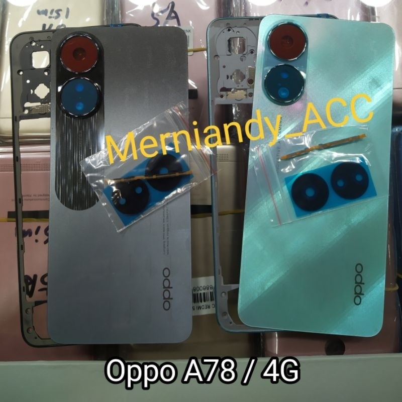 Oppo A78 / 4G kesing Cessing hausing fullset Backdor + Tulang bazzel tutup mesin