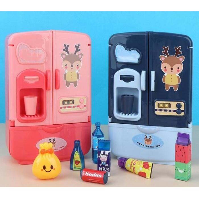 MAINAN KULKAS ANAK MINI - KULKAS MAINAN MINI - REFRIGERATOR MINI Hadiah - Merah Muda