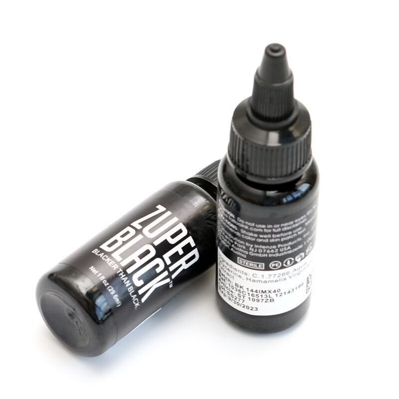TERLARIS Zuper Tinta Hitam Tattoo 1oz Ink Tatto 30ml Tinta Tatto Super Black Pigmen Pewarna Tato HQ