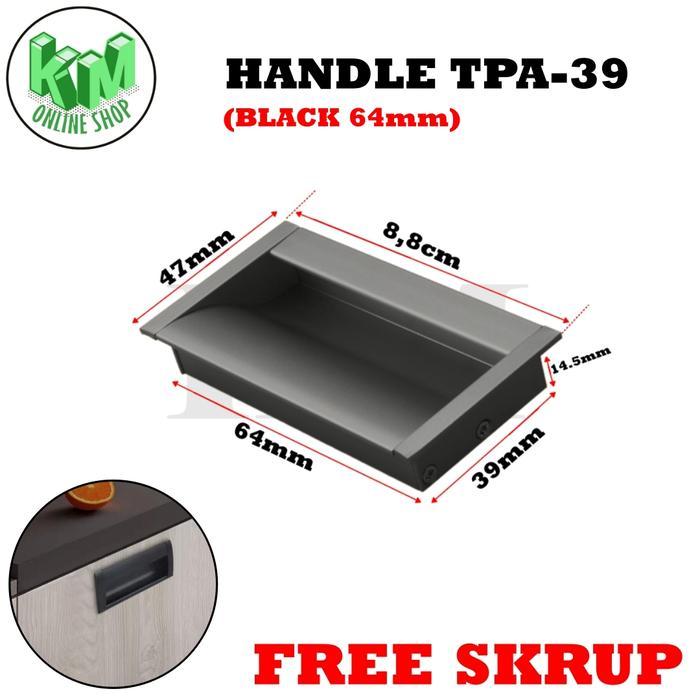 TARIKAN LACI TANAM / HANDLE LACI TANAM TPA 39 BLACK DAN GOLD HUBEN