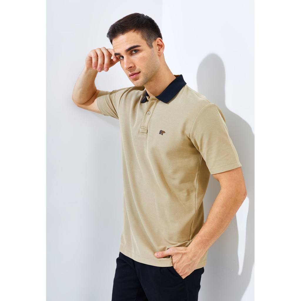 Jack Nicklaus Elantra Polo Shirt Pria Regular Fit Khaki