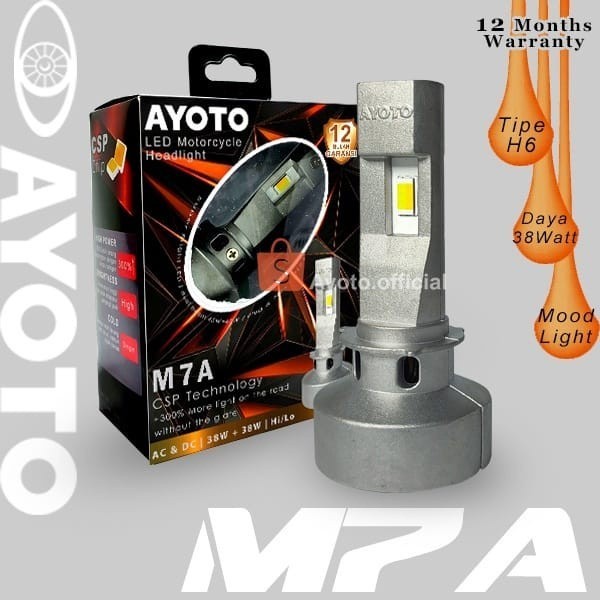 Lampu LED Motor AYOTO M7A H6 Bebek Matic 38 Watt