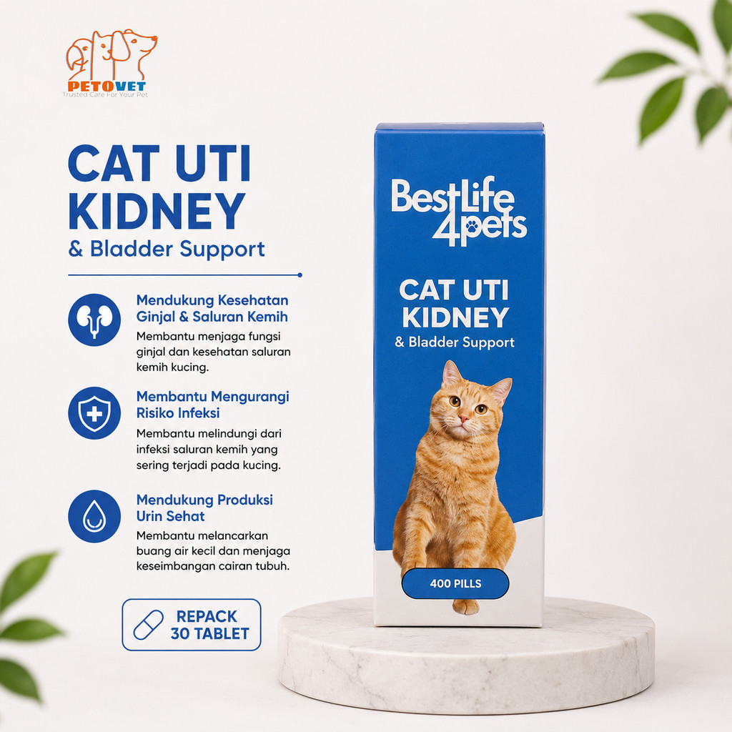BestLife4Pets Cat UTI Kidney Bladder Support Vitamin Ginjal Kucing - Repack 30 Tablet