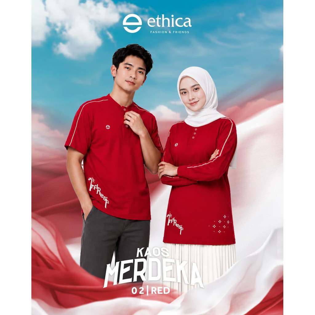 Kaos Couple Merdeka 02 by Ethica (kaos merah putih premium)