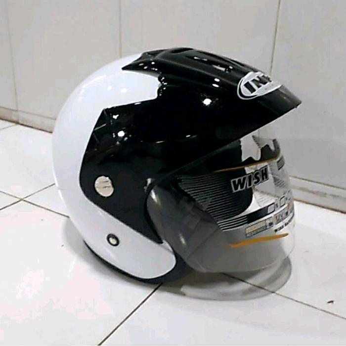 Helm Half Face INK CX 390 Batman Classik dengan Visor Kaca Bening dan Sarung Helm Motorcycle Kacamat