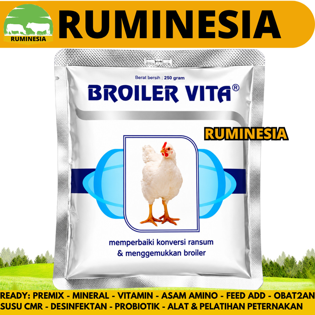 Vitamin Ayam BROILER VITA 250 GRAM MEDION - Vitamin Ayam Broiler Pedaging - Obat Vitamin Penggemuk A