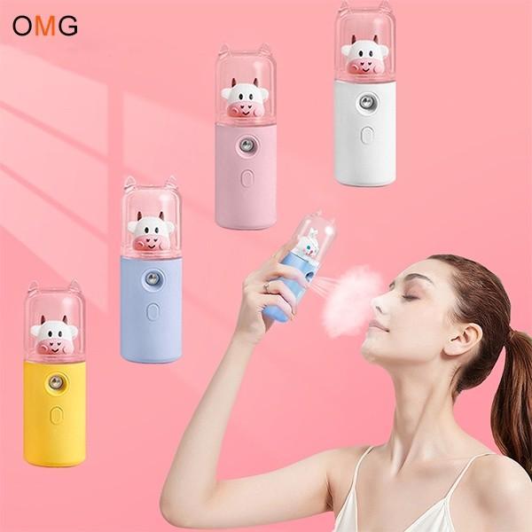 Mini NANO SPRAY Gun Face Mist Wajah Nano Spray Murah KARAKTER USB - Putih