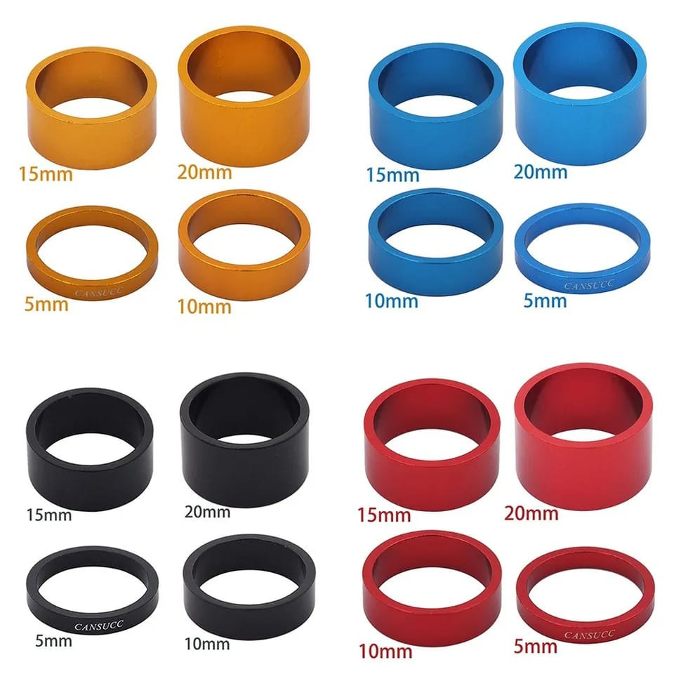 Foto Spacer ring Headset stem Alloy Satuan 5 10 mm diameter 28.6 1-1/8 oversize OS sepeda MTB seli