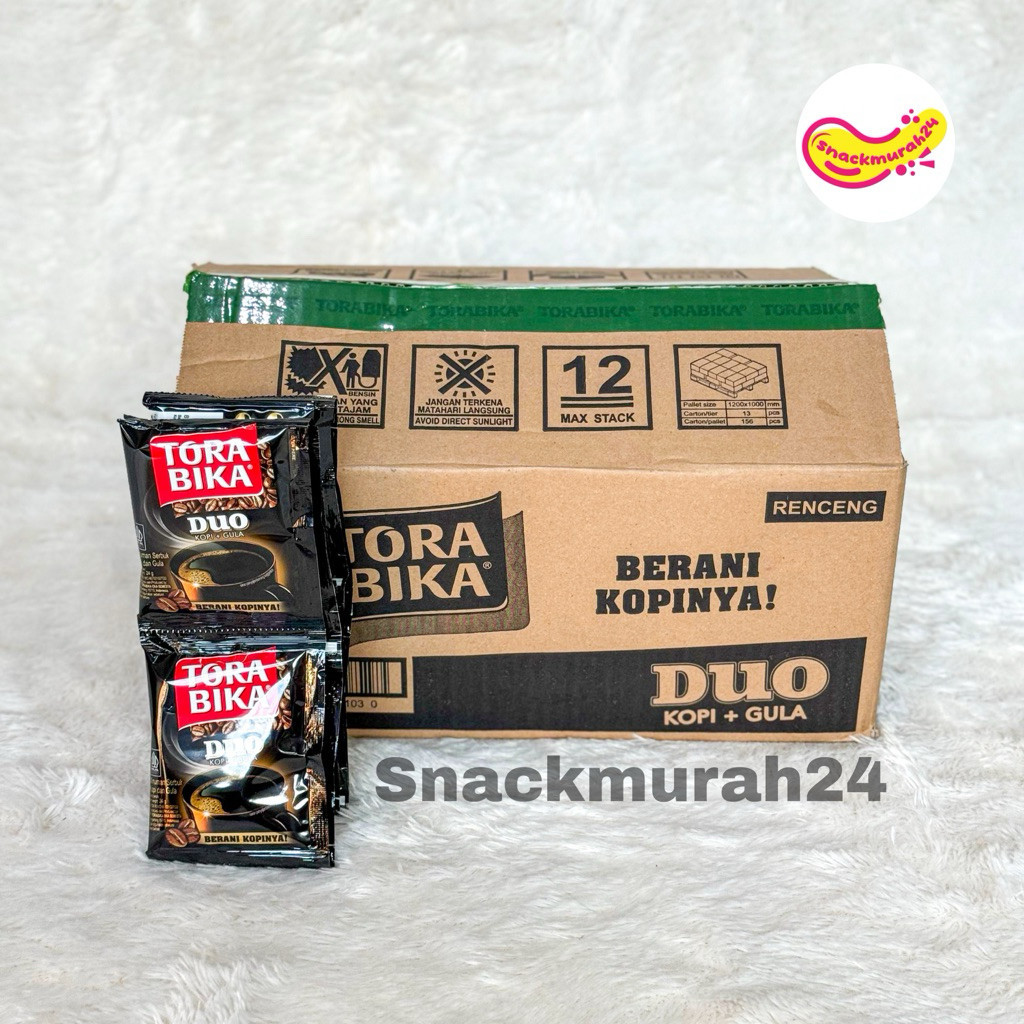 [DUS] Kopi Torabika Duo + Gula Kopi Hitam 1 Dus isi 120 PCS  12 renceng x 10 PCS x 24 Gram