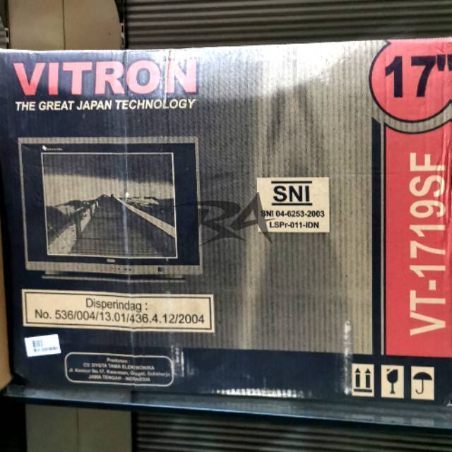 III TV TABUNG CRT VITRON LAYAR DATAR SLIM FLAT SCREEN VT 1719 VT1719 SF 1719SF VT1719SF 17" IN INCH 