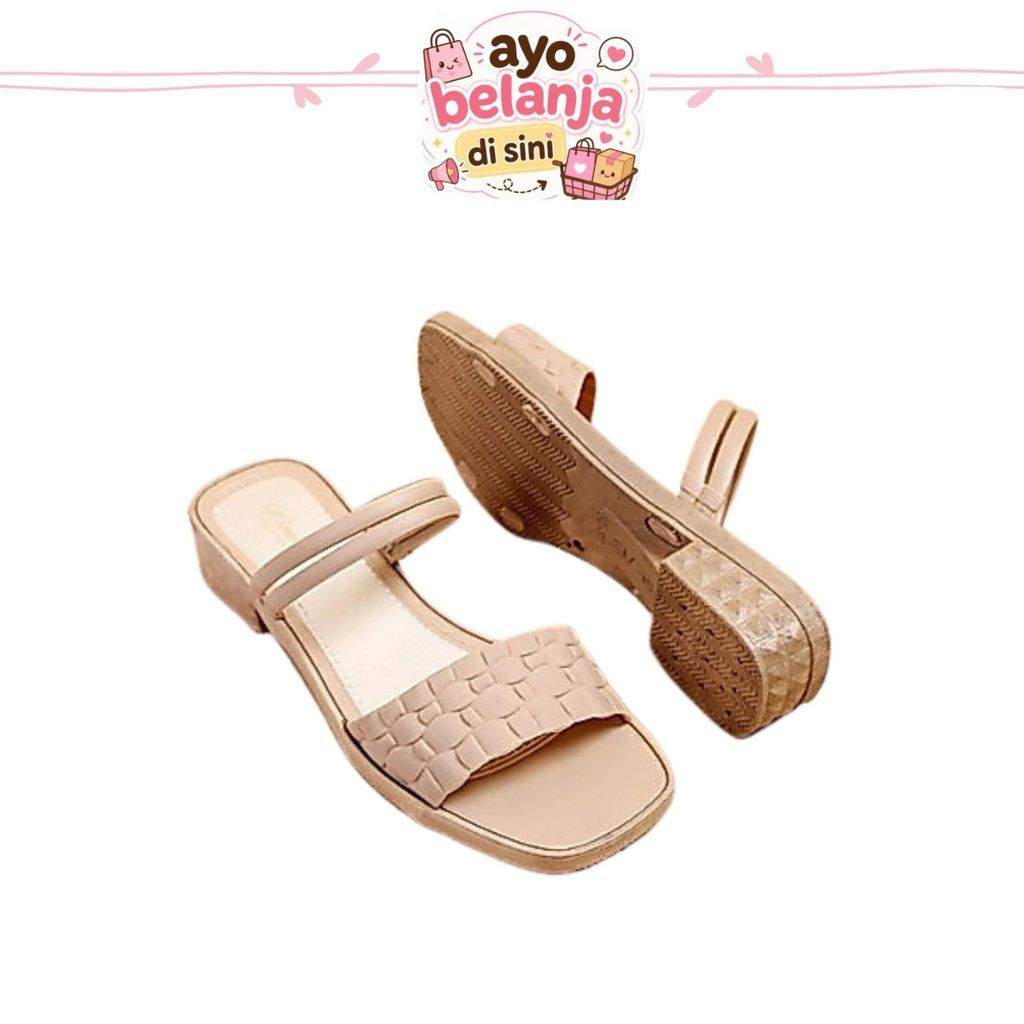 ABS - SANDAL SEPATU WEDGES WANITA SP41 MOTIF KULIT BUAYA SANDAL HEELS SLOP JELLY