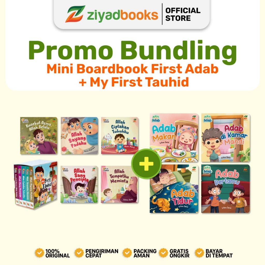 (2 Mini Boardbook) Paket Paket Bekal Iman Anak (My Firts Tauhid + My First Adab) Bundling - Paket Mi