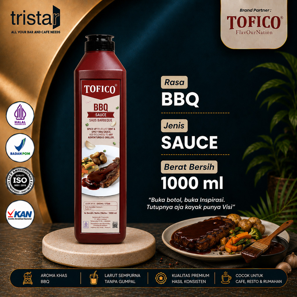Tofico Sauce BBQ 1kg - Saus Rasa BBQ / Barbeque Daging Original Premium Quality 1000g