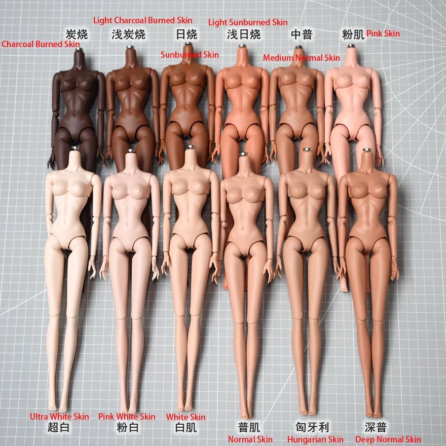 NEW LULY/Supermodel Doll Body Toy 12 Skin Tones High Quality With Replacement Big Boobs 1/6 Body Par