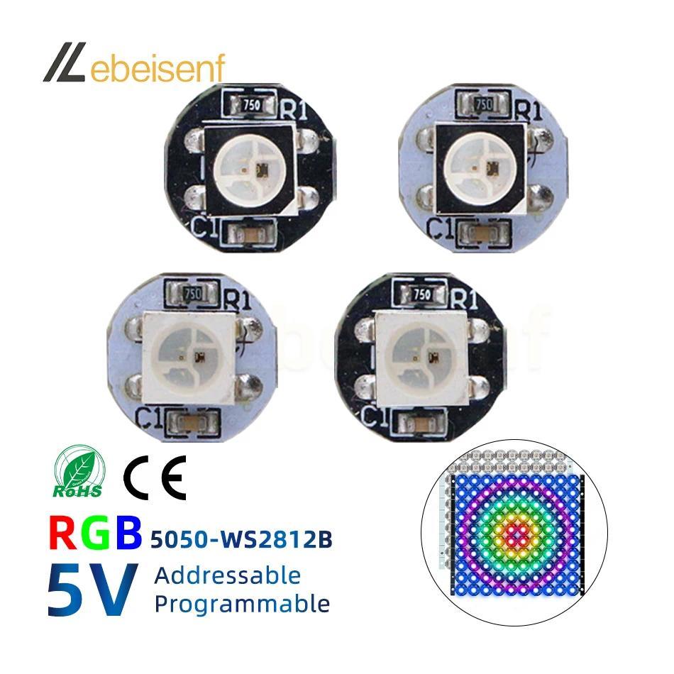 a 10mm Full Color LED Lights Board DC 5V Invidually Addressable WS2812B RGB IC 5050 SMD Pixel Lamps 