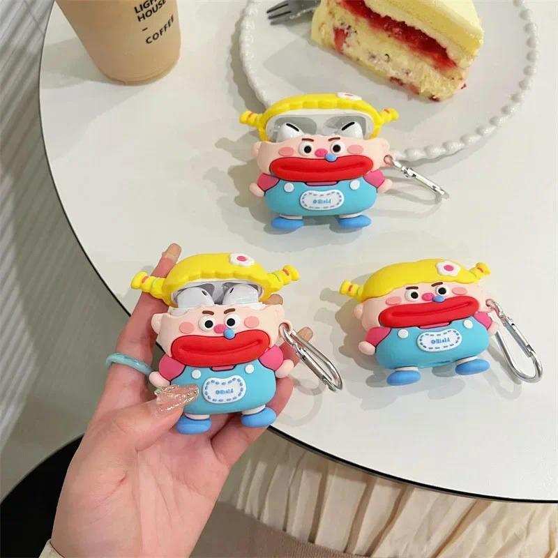 3D Cute Cartoon Wireless Earphone Case For Samsung Galaxy Buds 3 Pro Creativity Cute Silicon Girl Co