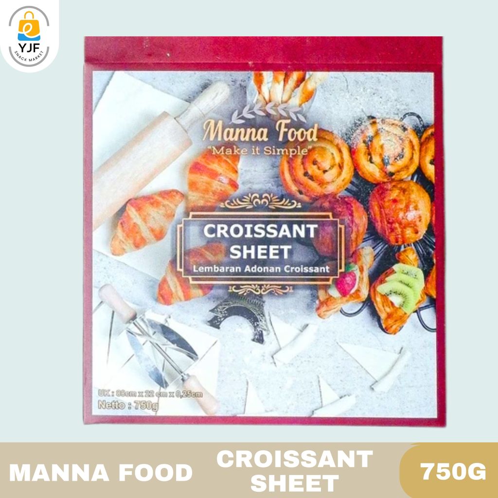 Manna Food Croissant Sheet 750g / Lembaran Adonan Croissant /  Laminated Dough untuk Croissant / Sia