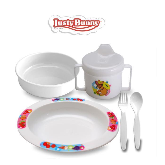 (READY STOK) LustyBunny Plate Set LB 1336 - Putih (TERLARIS)