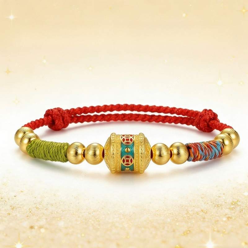 Woven good luck charm for the zodiac year, six-character mantra good luck bracelet