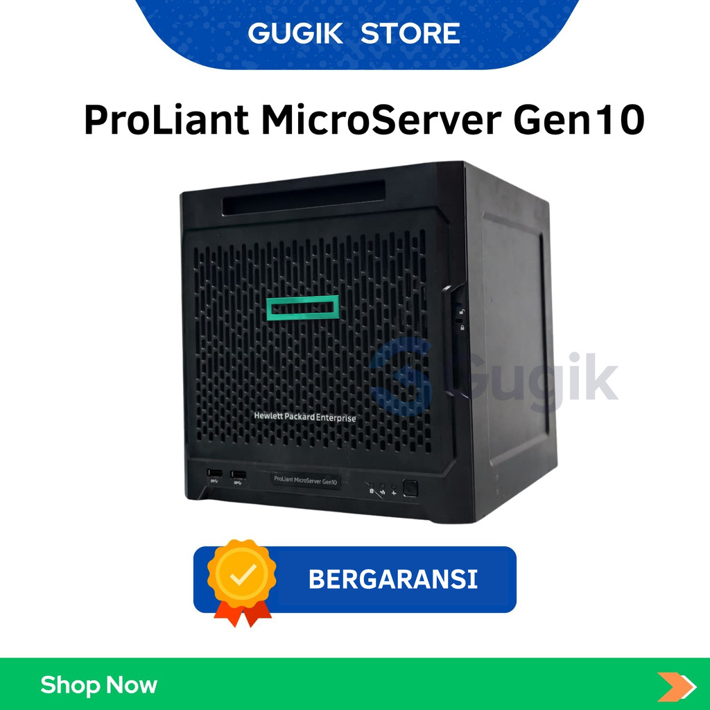 Gugik Store - HPE ProLiant MicroServer Gen10 Opteron X3421 8GB 500GB HDD Dual LAN Gigabit
