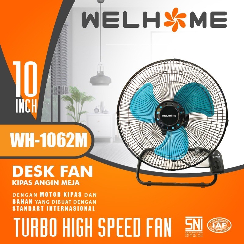 Kipas Welhome Angin Meja Kipas Angin Besi Tornado Fan Garansi Resmi WH-1062M