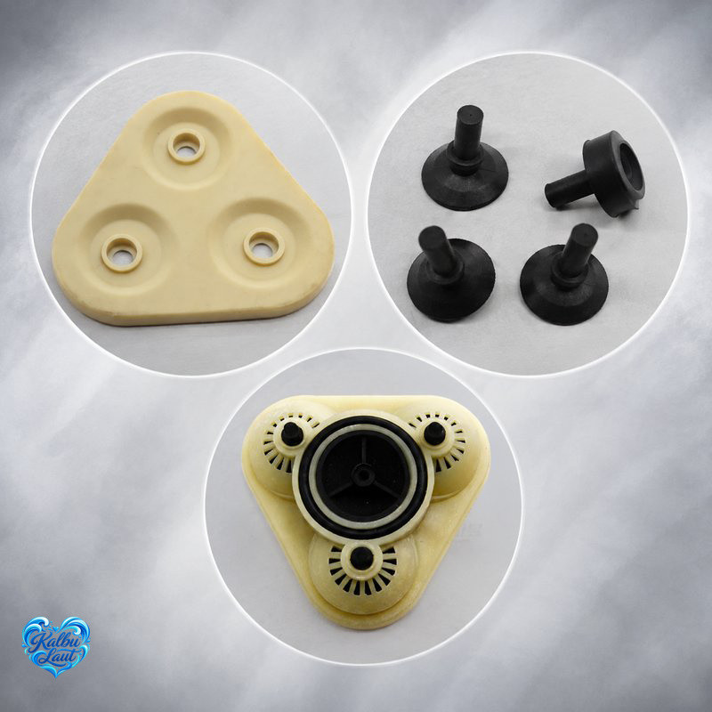 Rumah Katup Segitiga Pompa Diafragma DYP 2600 Valve Assembly Lengkap 3 Katup 3,8cm