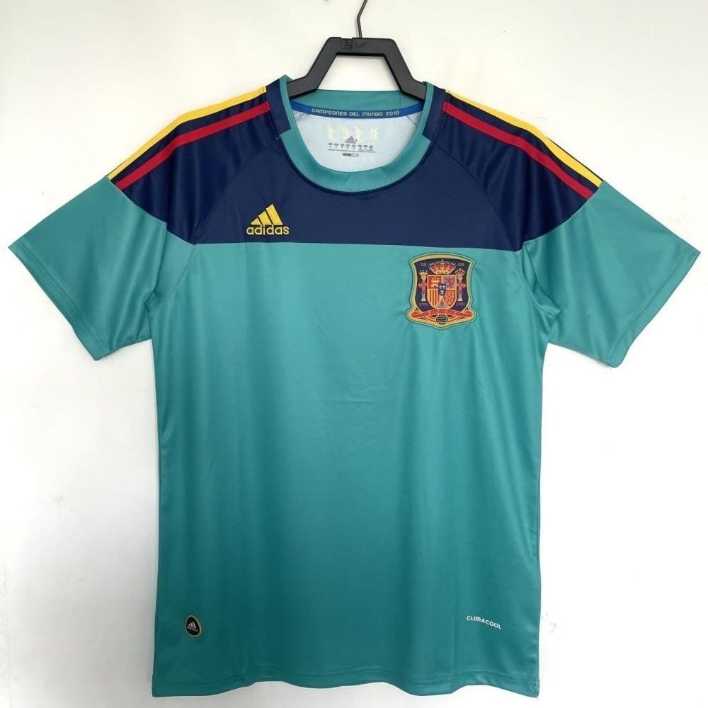 2010 Spanyol kiper retro jersey lengan pendek