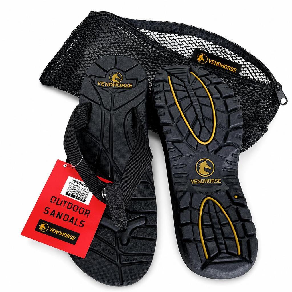 Sandal Jepit Eiger tali hitam tali motif Pria & Wanita bonus Tas Jaring Insole Eva spoon Tebal Sol 2
