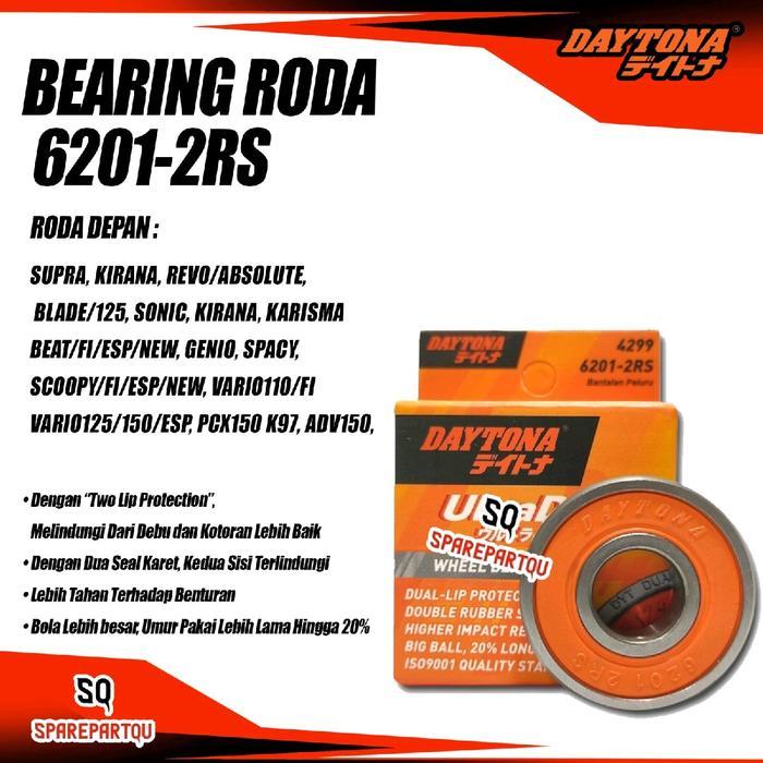 PROMO BEARING RODA DEPAN 6201 - 2RS VARIO PCX ADV GENIO BLADE KARISMA KIRANA DAYTONA RACING - 1 PCS