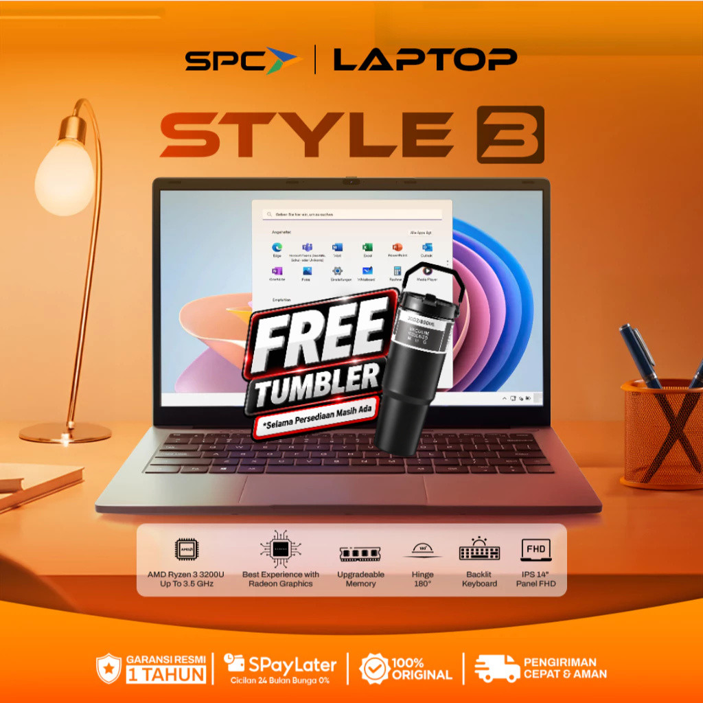 SPC Style 3 Ryzen 3-3200 16GB 256GB DOS 14.0FHD IPS