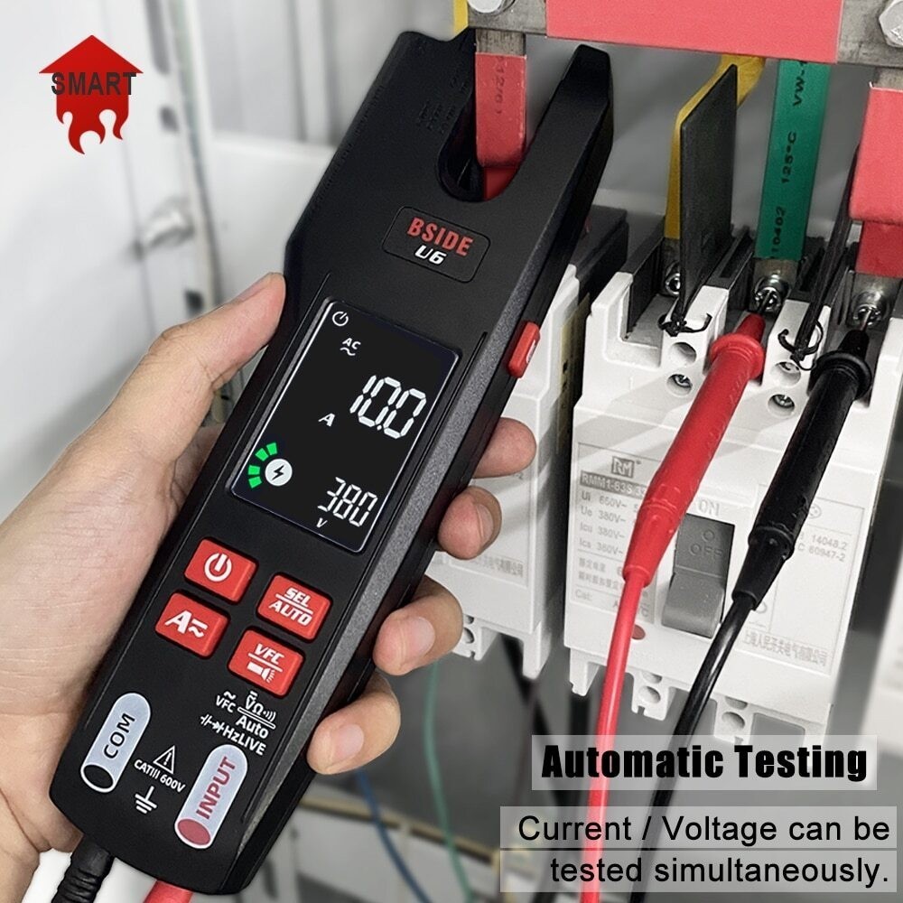 BSIDE U6 digital Clamp Meter Fork Professional 600A Ammeter Pliers T RMS DC AC Current OpenJaw Elect