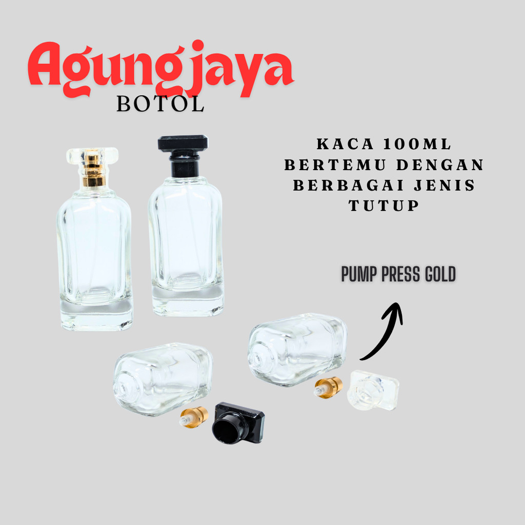 Kaca 100 Ml Mono Press Trans 325 G N 15 Body Bh  / Botol Kaca Parfum 100 Ml /  Botol Kaca / Botol Pa