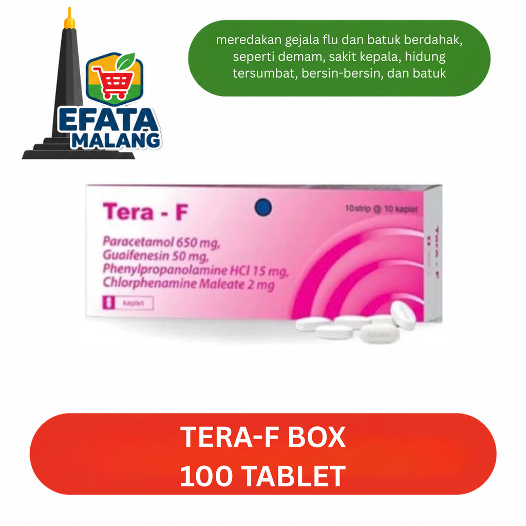 TERA F ISI 100 TAB - OBAT FLU | MERIANG| PILEK | PUSING TERA-F