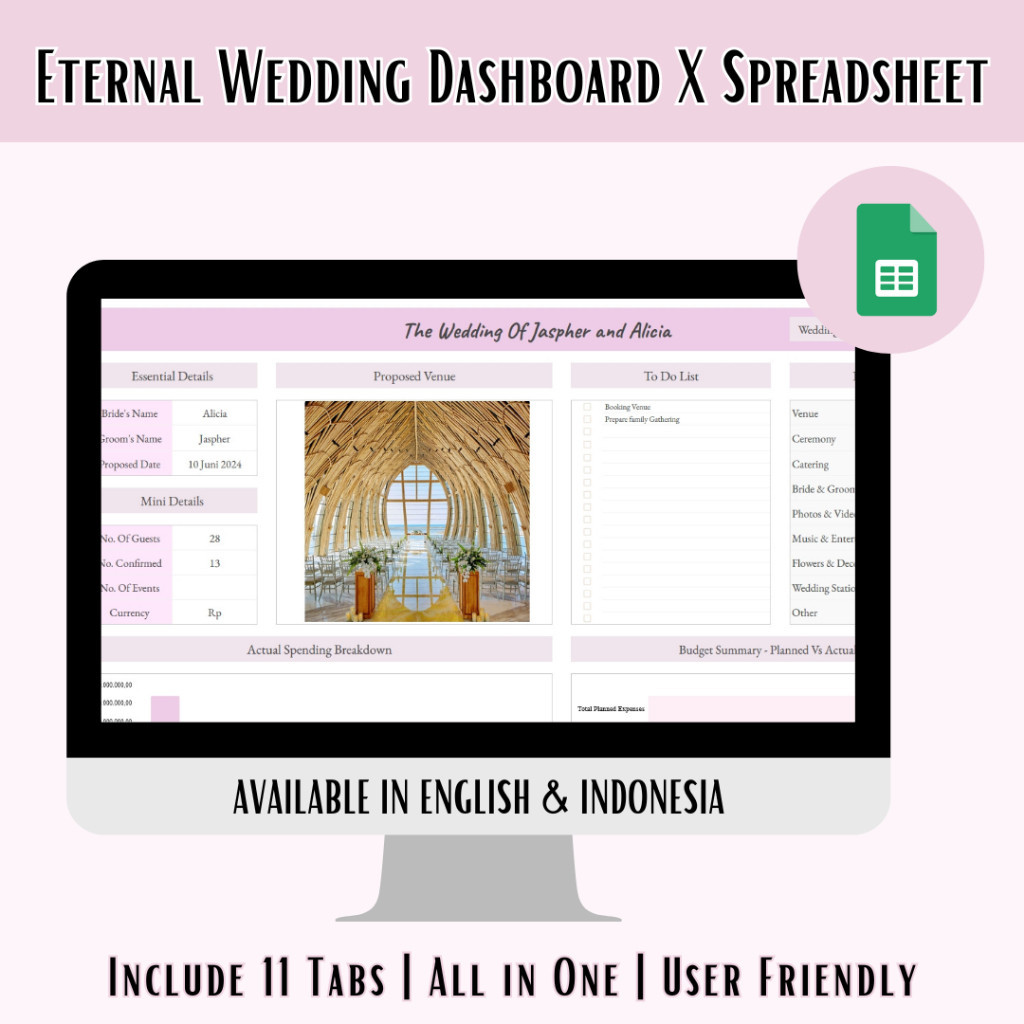 Wedding Planner Digital Google Spreadsheet rencanakan pernikahan sendiri tanpa WO --- Eternal Weddin
