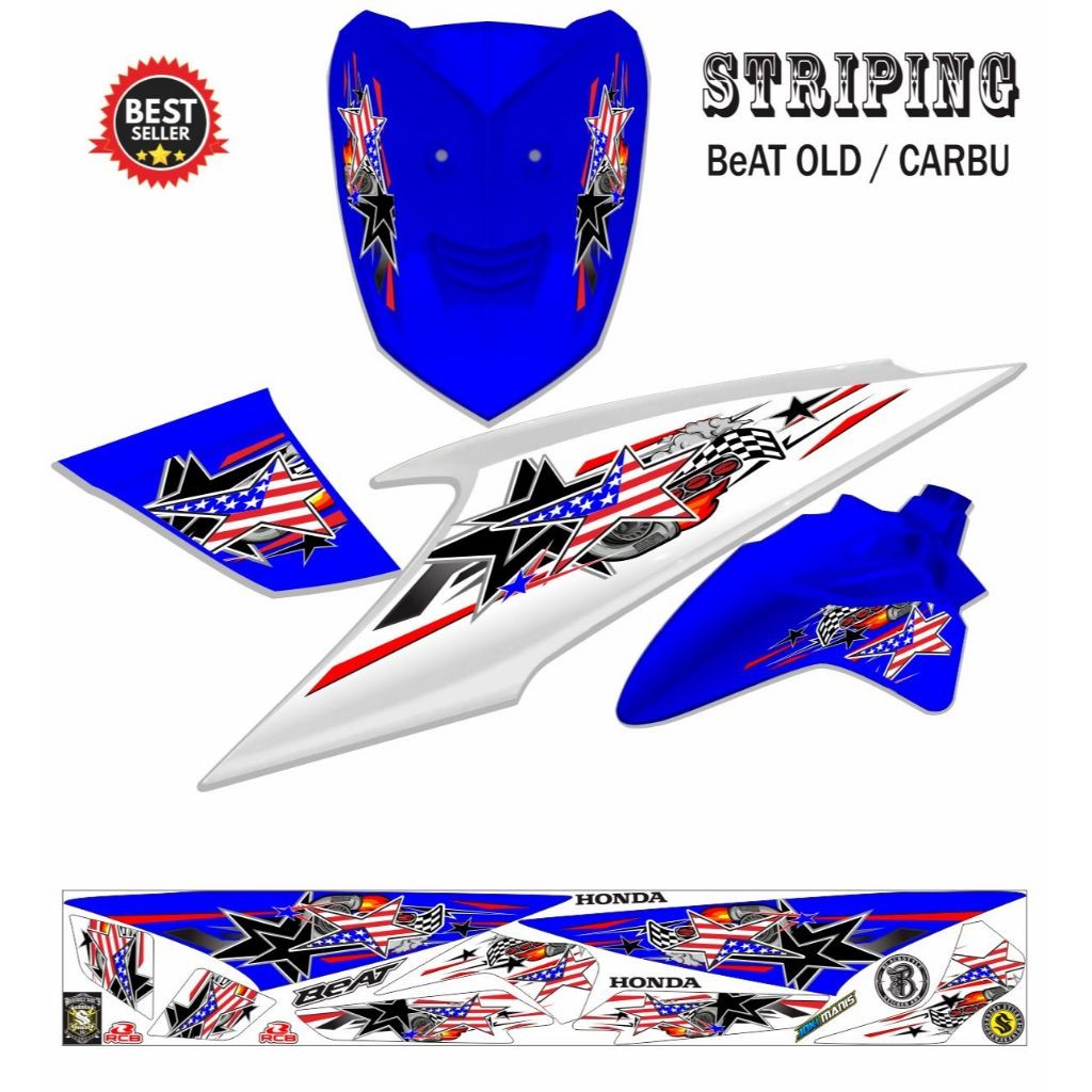 STIKER KEREN STRIPING VARIASI BUAT MOTOR BEAT LAMA KARBU STIKER MOTIF KEREN