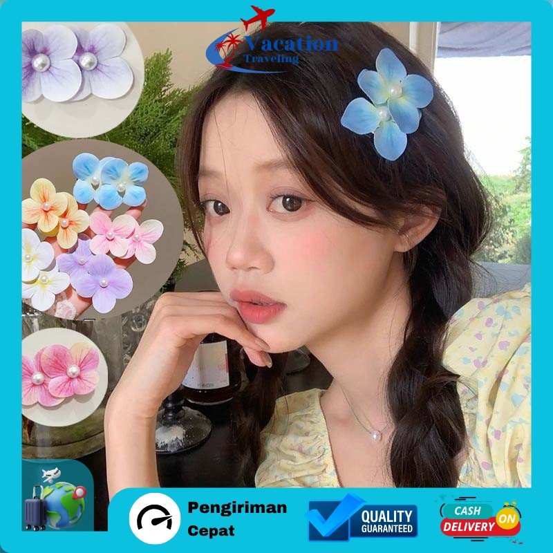VT - 6CM JEPIT RAMBUT MOTIF BUNGA / HAIR CLIP FLOWER AESTHETIC BALI STYLE / FASHION HAIR AKSESORIS