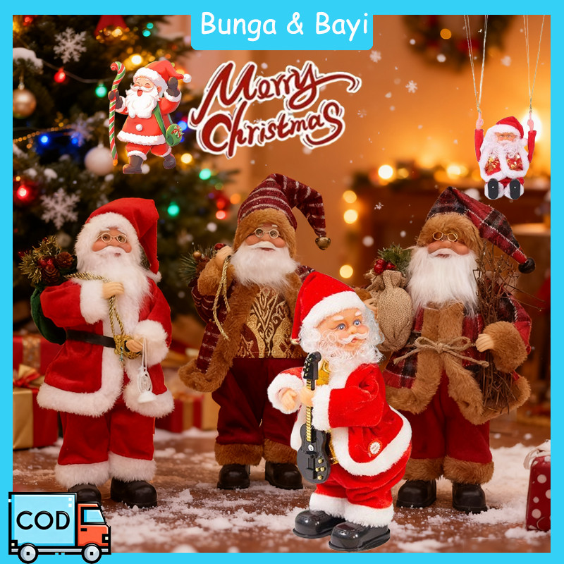 Patung Santa Claus/Boneka Santa Claus Berdiri/Classic Santa Dekorasi Rumah/Natal Pajangan Nuansa Nat