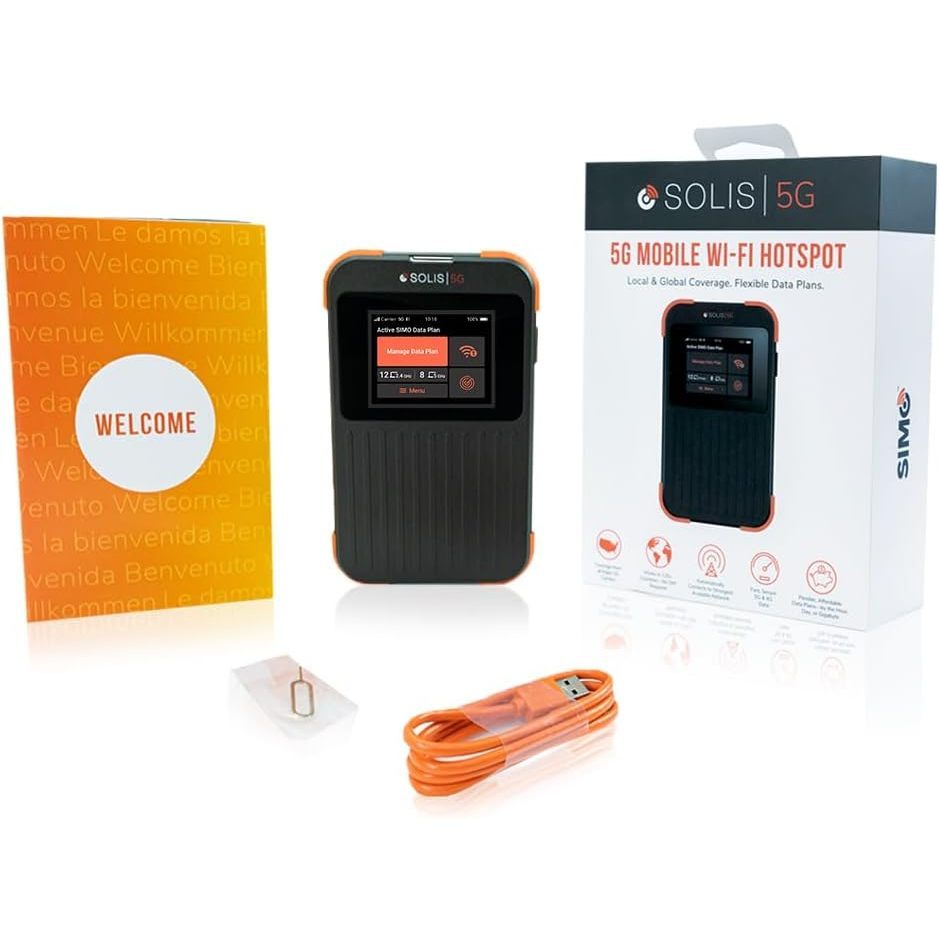 Happyesim Solis PRO 5G WiFi Mobile Hotspot for Travel, Local and International Coverage Router, Mult