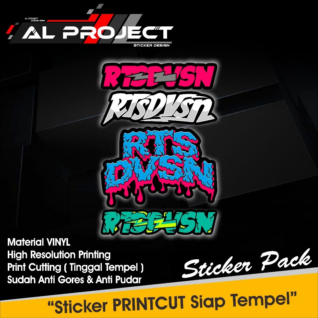 ( COD ) Sticker RTSDVSN Original Stiker Pack Print Cutting Tinggal Tempel Stiker Hologram Vinyl AL R