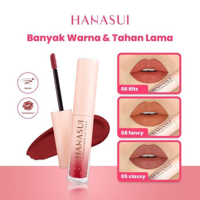 Grosir Hanasui Mattedorable Lip Cream - Lipcream - 01 kiss, hanasui lipcream [terlaris]