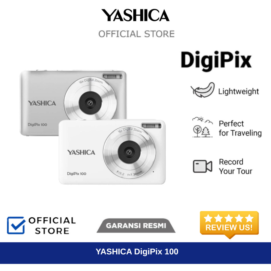 YASHICA DigiPix 100 Digital Camera White / Silver - Kamera Digital Yashica
